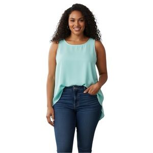 Chico’s Size 3 (XL / 16) Baby Blue Sleeveless Cami Camisole